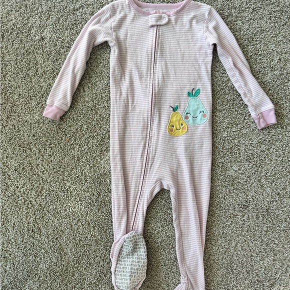 Carters Pear Snug Fit Cotton Footie One Piece PJs - Toddler Girl size 24 months - Picture 4 of 9